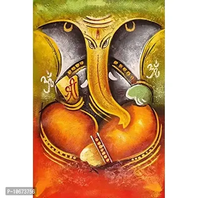 British Terminal? Lord Ganesha vighnaharta Canvas Painting Poster Waterproof for Home Decor || (12X18 inches) vas1332-1