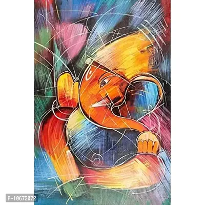 British Terminal? Lord Ganesha vighnaharta Canvas Painting Poster Waterproof for Home Decor || (24X36 inches) bt1309-3