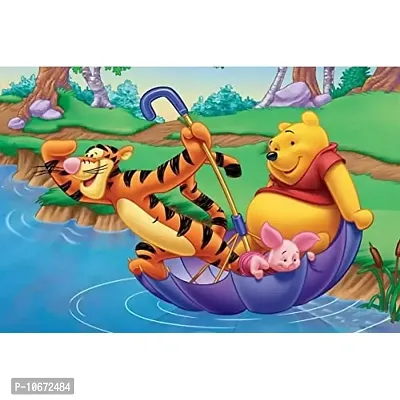 British Terminal? Pooh and Tigger Cartoon Painting Poster Waterproof Canvas Print for Home Decor || bt1388-2