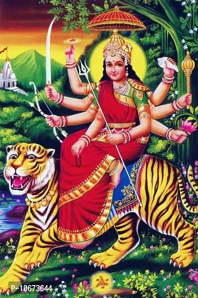 British Terminal? Goddess Durga | Ambe | Sherawali Maa Waterproof Vinyl Sticker Poster || (24X36 inches) can1713-3