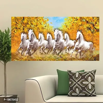 British Terminal Lucky Seven Horses Running at Sunrise ll 7 Horse vastu Vinyl Sticker Poster ll 48stjican208