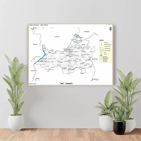 British Terminal? Ahmedabad District Map Waterproof Vinyl Sticker Poster use for Study Purpose btgujrat2500