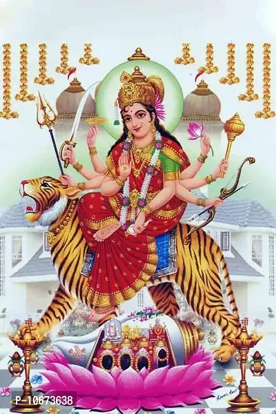 British Terminal? Goddess Durga | Ambe | Sherawali Maa Waterproof Vinyl Sticker Poster || (12X18 inches) can1704-1