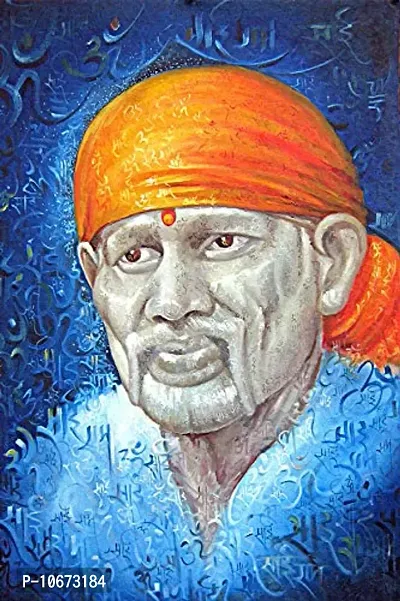 British Terminal Shirdi Sai Baba Religious Painting Poster Waterproof Vinyl Sticker || (12X18 inches) can136-1-thumb0