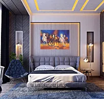 British Terminal Seven Lucky Running Horses Vastu Wallpapers Fully Waterproof Vinyl Sticker Poster for Living Room,Bedroom,Office,Kids Room,Hall(24inch X 18inch)-thumb2