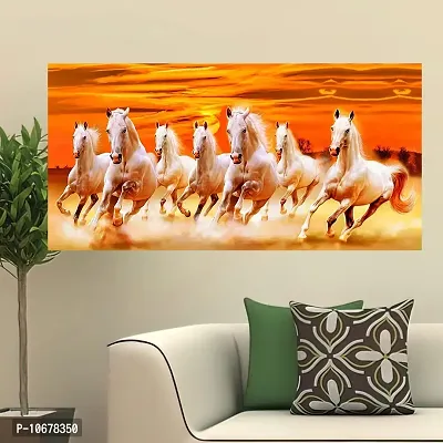 British Terminal Lucky Seven Horses Running at Sunrise ll 7 Horse vastu Glossy Photo Paper Poster ll 20gljican230