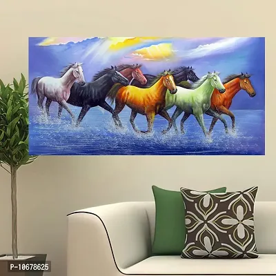 British Terminal Lucky Seven Horses Running at Sunrise ll 7 Horse vastu Canvas Print Poster ll 20stjican241