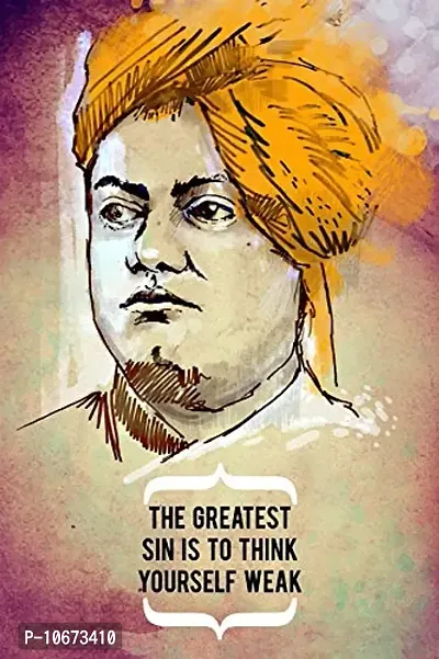 British Terminal Swami Vivekananda Painting Poster Waterproof Vinyl Sticker for Home Decor || (12X18 inches) can1529-1