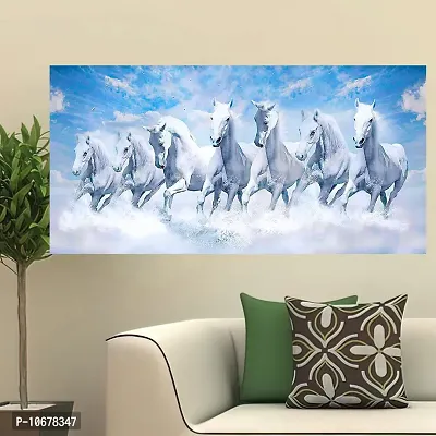 British Terminal Lucky Seven Horses Running at Sunrise ll 7 Horse vastu Glossy Photo Paper Poster ll 20gljican217-thumb0
