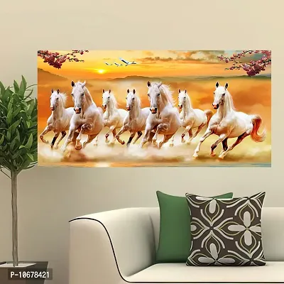 British Terminal Lucky Seven Horses Running at Sunrise ll 7 Horse vastu Glossy Photo Paper Poster ll 20gljican265