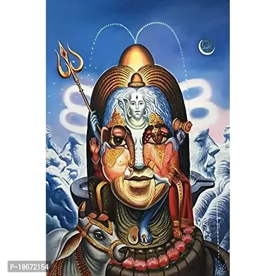 British Terminal? Lord Mahadev | Mahakal | Bholenath | Shiva Canvas Painting Poster Waterproof for Home Decor || (24X18 inches) bt1373-2