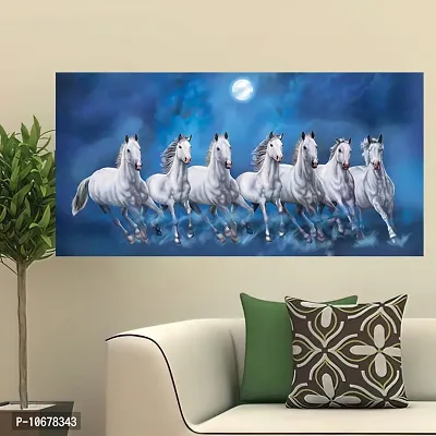 British Terminal Lucky Seven Horses Running at Sunrise ll 7 Horse vastu Glossy Photo Paper Poster ll 48gljican209