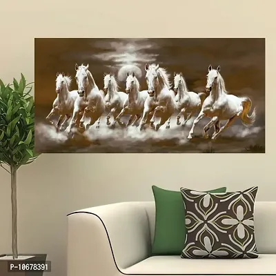 British Terminal Lucky Seven Horses Running at Sunrise ll 7 Horse vastu Glossy Photo Paper Poster ll 48gljican215