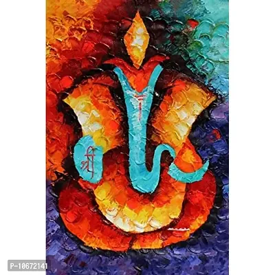 British Terminal? Lord Ganesha vighnaharta Canvas Painting Poster Waterproof for Home Decor || (12X18 inches) bt1327-1