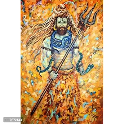 British Terminal? Lord Mahadev | Mahakal | Bholenath | Shiva Canvas Painting Poster Waterproof for Home Decor || (12X18 inches) bt1370-1