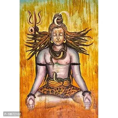 British Terminal? Lord Mahadev | Mahakal | Bholenath | Shiva Canvas Painting Poster Waterproof for Home Decor || (24X18 inches) bt1371-2-thumb0