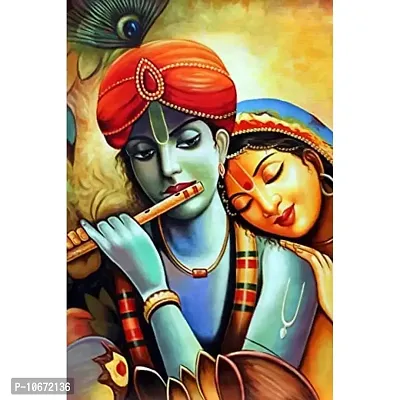 British Terminal? Lord Radha Krishna Canvas Painting Poster Waterproof for Home Decor || (12X18 inches) bt1364-1