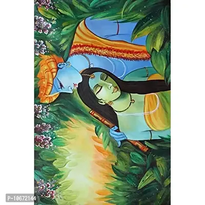 British Terminal? Lord Radha Krishna Canvas Painting Poster Waterproof for Home Decor || (12X18 inches) bt1363-1