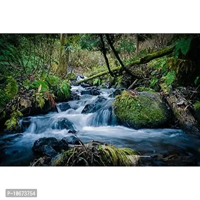 British Terminal Beautiful Nature Waterfall vastu Painting Poster Waterproof Canvas Print Poster for Home Decor || (12X18 inches) vas1504-1