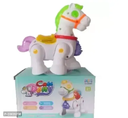 Cute Walking Horse Toy with Music and Colourful Lights for Baby Girl Boy. Cute Pony Dancing Toy for Kids. Birthday Gift Rakshabandhan Gift-thumb0