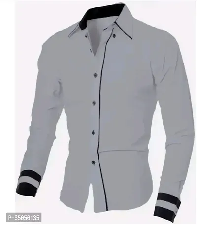 Elegant Cotton Self Pattern Long Sleeves Casual Shirts For Men