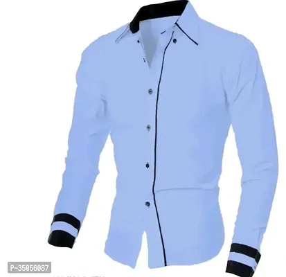 Elegant Cotton Solid Long Sleeves Casual Shirts For Men-thumb0