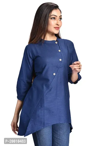 Cherry FAB Short Kurti for Women, Linen, Hips Length-thumb4