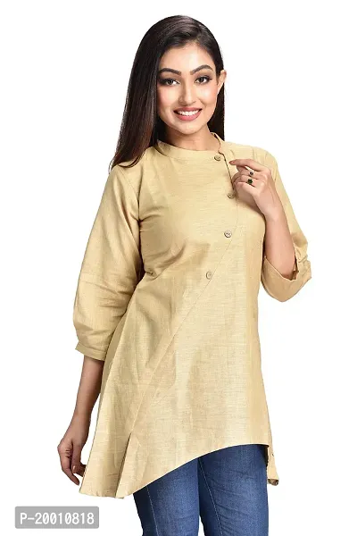 Cherry FAB Short Kurti for Women, Linen, Hips Length-thumb4