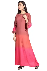 Cherry FAB Long Kurti for Women Brown  Peach, Muslin, Full Length-thumb3