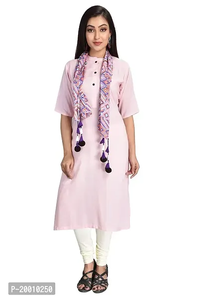 Cherry FAB Kurti with Scarf for Women, Muslin, Knee Length