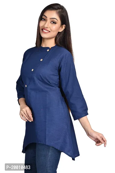 Cherry FAB Short Kurti for Women, Linen, Hips Length-thumb3