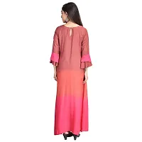 Cherry FAB Long Kurti for Women Brown  Peach, Muslin, Full Length-thumb4