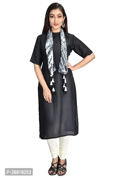 Cherry FAB Kurti with Scarf for Women, Muslin, Knee Length