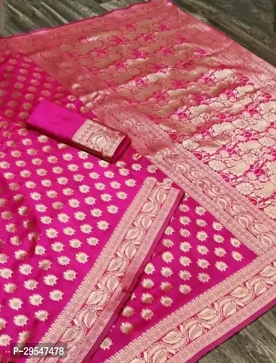 Beautiful Art Silk Saree with Blouse Piece-thumb0