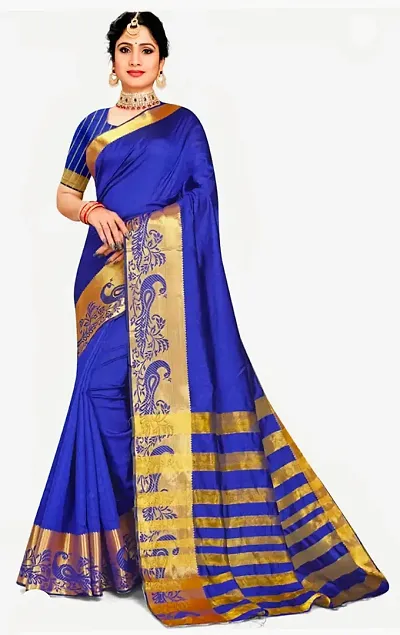 Beautiful Art Silk Saree with Blouse Piece