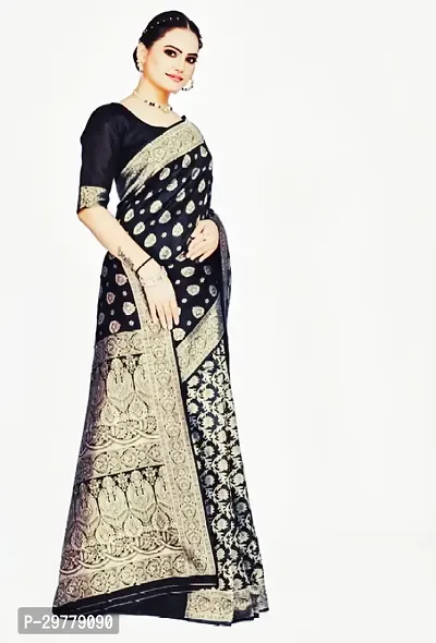 Banarasi Jal weaving black Saree-thumb2