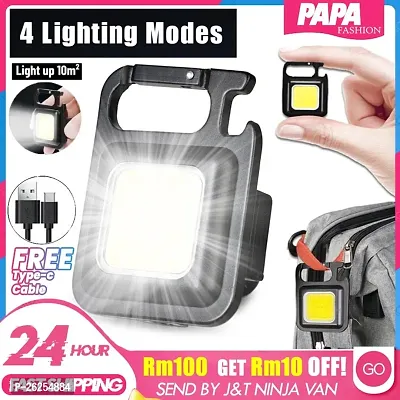 Portable Mini COB LED Keychain Flashlight  bottle opener LED LED Front Light  (Black)-thumb0
