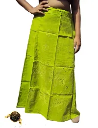 New Life Women Pure Cotton Saree Embroidery Petticoat inskirt (Leaf Green_7 Part Flared)-thumb2