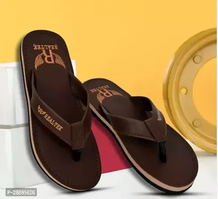 Stylish Maroon Synthetic Patent Slippers For Men-thumb0