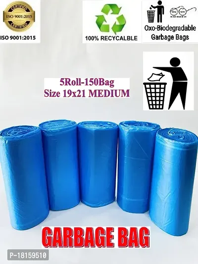 Formation OXO Biodegradable  100% Recyclable 19 * 21 Inch | 150 Bag / 05 Roll | Disposable Dustbin Bag Medium Size For Home Kitchen | Pantry Dustbin Cover