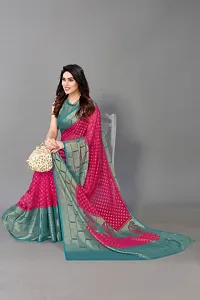 Stylish Brasso Multicoloured Printed Saree With Blouse Piece For Women-thumb1