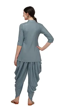 DIVYAPRIYA Rayon Cotton Designer Pathani Patiyala Women Kurta Set Grey-thumb3