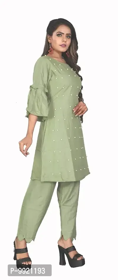 divyapriya Rayon Pearled Embellished Women Kurta Set-thumb4