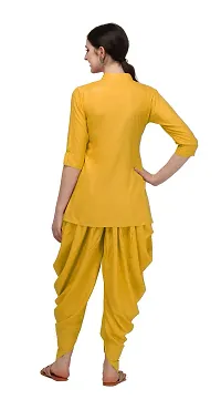 DIVYAPRIYA Rayon Cotton Designer Pathani Patiyala Women Kurta Set (Large, Mehandi)-thumb3