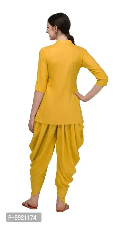DIVYAPRIYA Rayon Cotton Designer Pathani Patiyala Women Kurta Set (Large, Mehandi)-thumb4