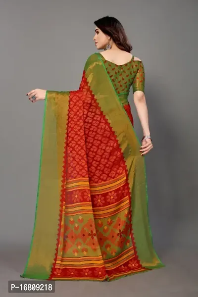 Stylish Brasso Multicoloured Printed Saree With Blouse Piece For Women-thumb3