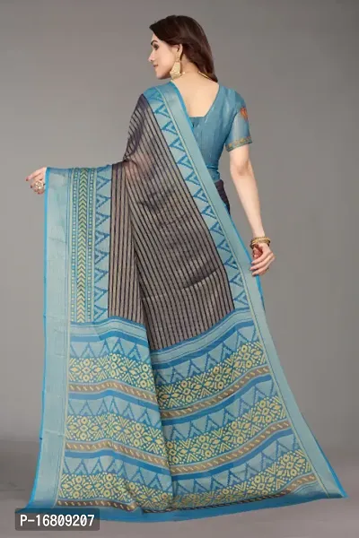 Stylish Brasso Multicoloured Printed Saree With Blouse Piece For Women-thumb3