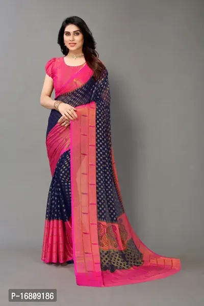 Stylish Brasso Multicoloured Printed Saree With Blouse Piece For Women-thumb0