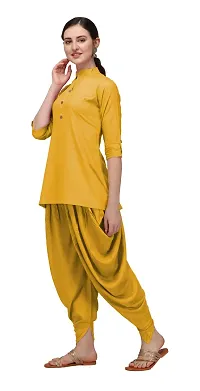 DIVYAPRIYA Rayon Cotton Designer Pathani Patiyala Women Kurta Set (Large, Mehandi)-thumb2