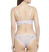 F'shway Women's Wedding Panty Bra Set Push-Up Undergarments Set Polyamide Women Underbody Set (White-36)-thumb2